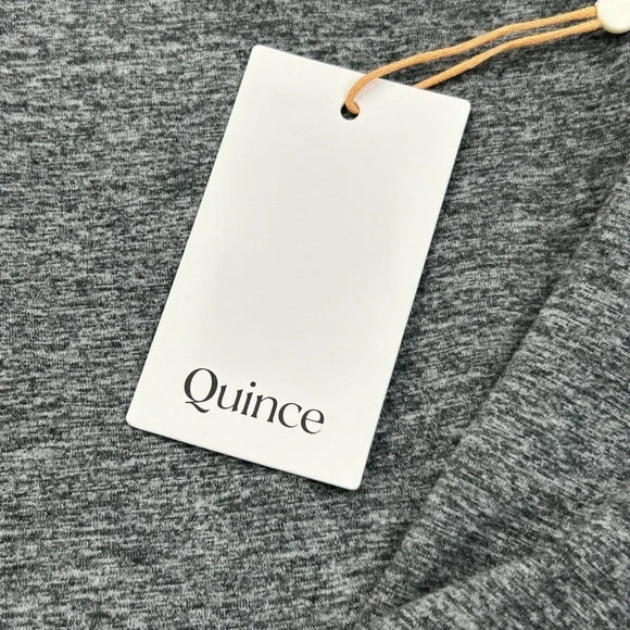 Quince Flowknit Hoodie Womens Large Full Zip Performance Gym Heather Grey NWT - Picture 3 of 12